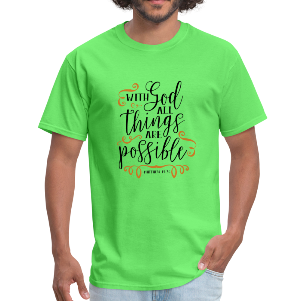 Matthew 19:26 - Men's T-Shirt - kiwi