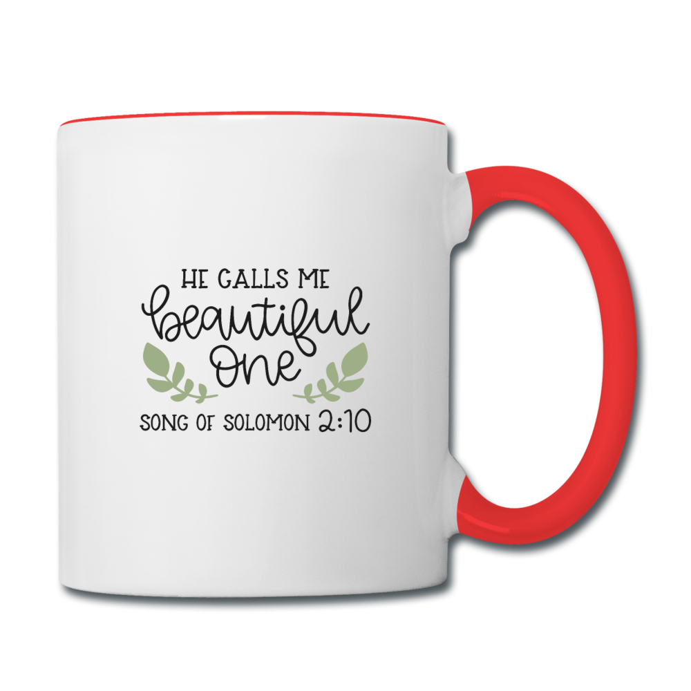 Song Of Solomon 2:10 - Contrast Coffee Mug - white/red