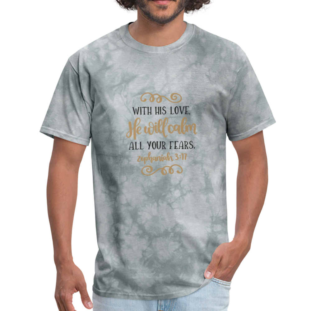 Zephaniah 3:17 - Men's T-Shirt - grey tie dye
