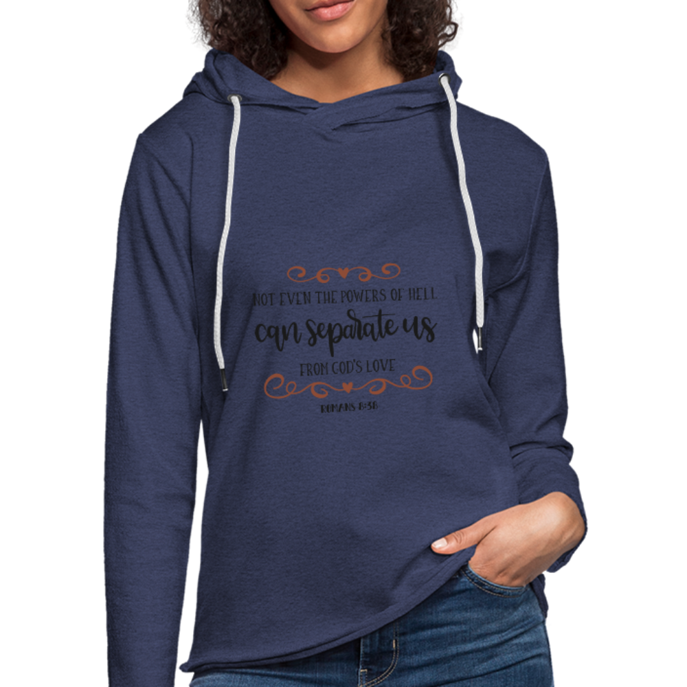 Romans 8:38 - Lightweight Terry Hoodie - heather navy