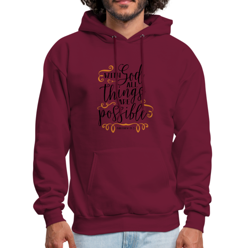 Matthew 19:26 - Men's Hoodie - burgundy