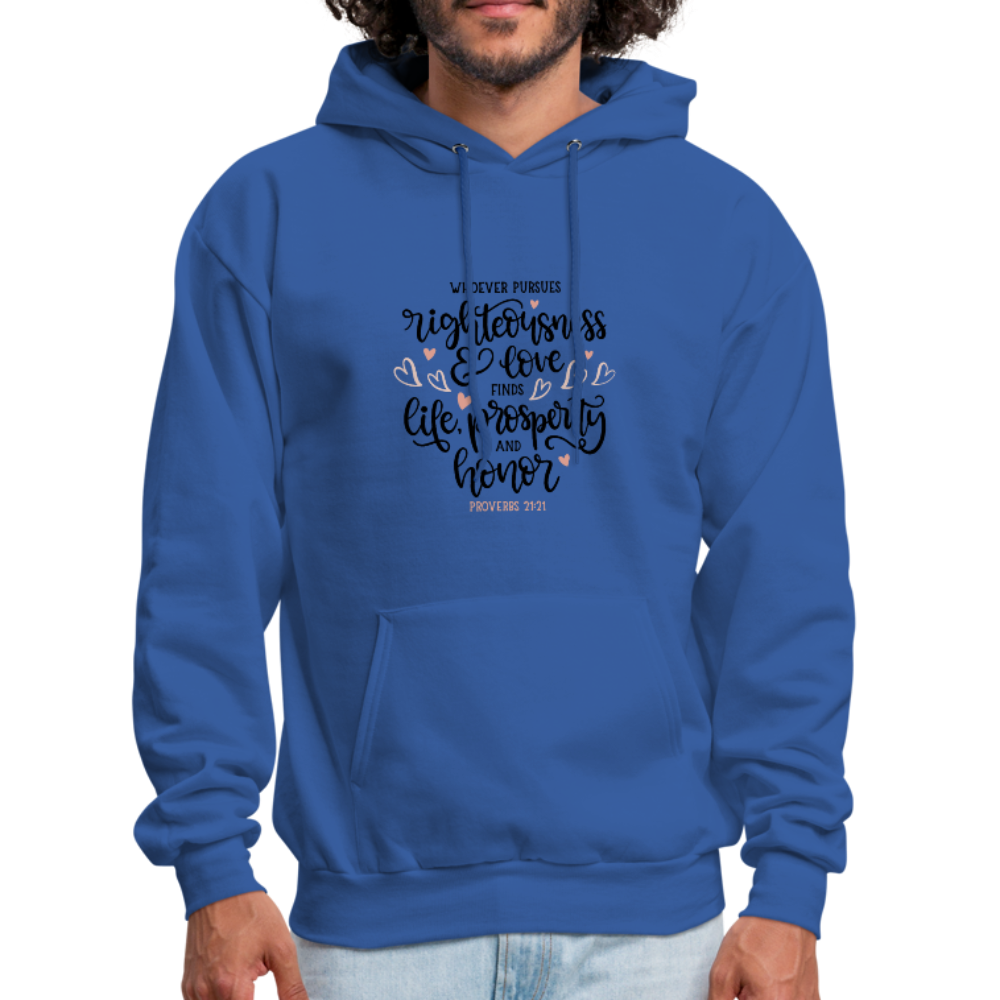 Proverbs 21:21 - Men's Hoodie - royal blue