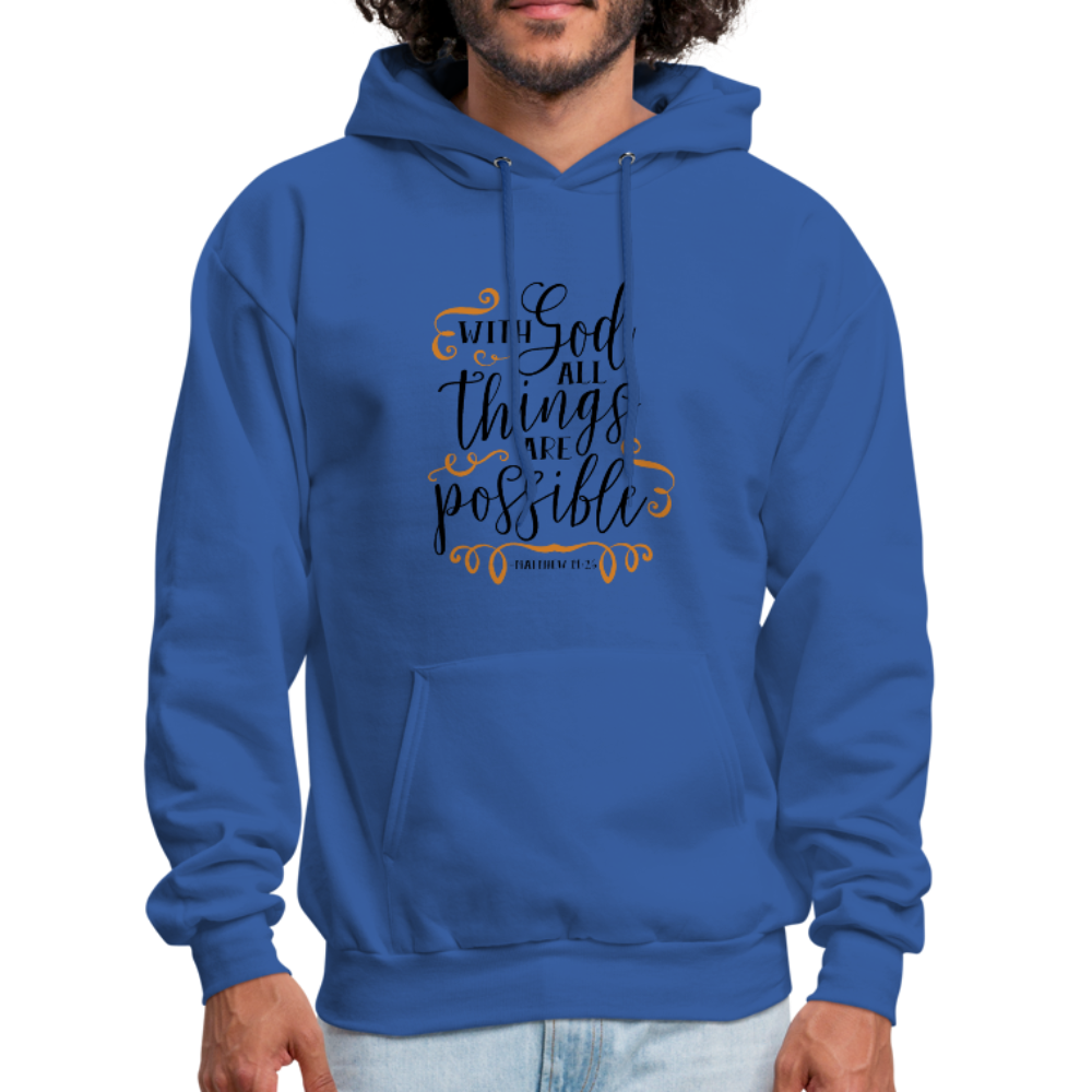 Matthew 19:26 - Men's Hoodie - royal blue