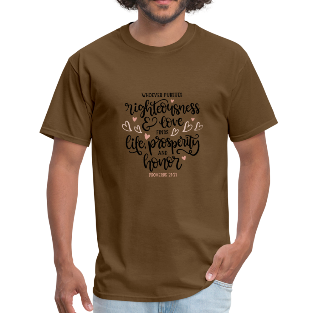 Proverbs 21:21 - Men's T-Shirt - brown