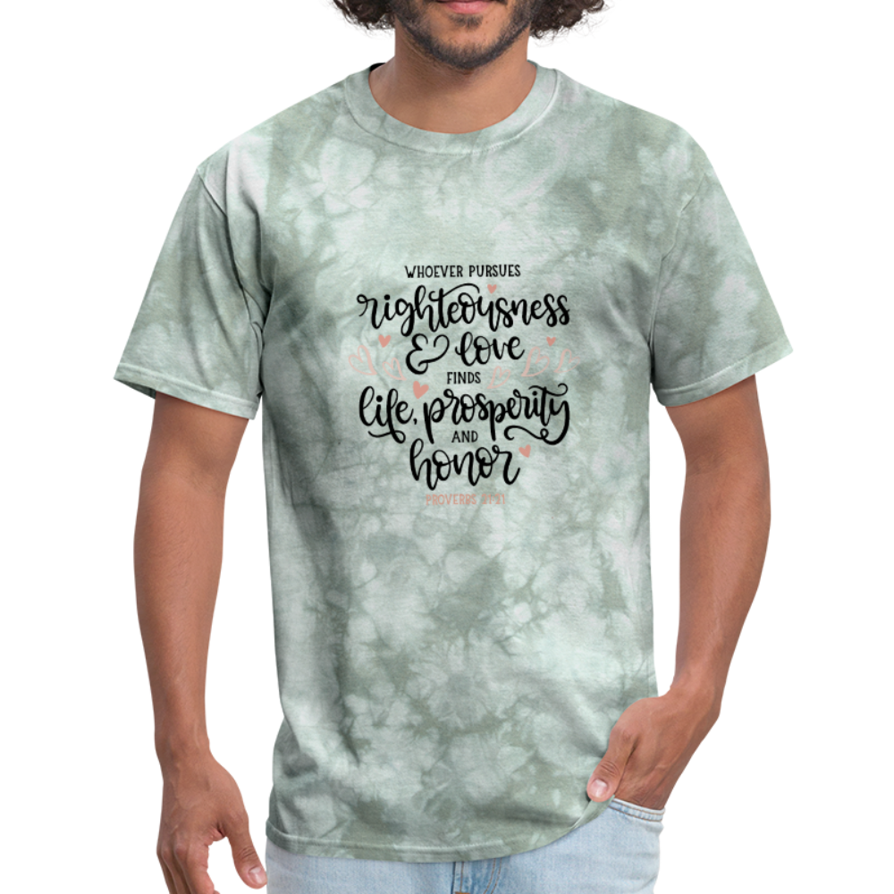 Proverbs 21:21 - Men's T-Shirt - military green tie dye