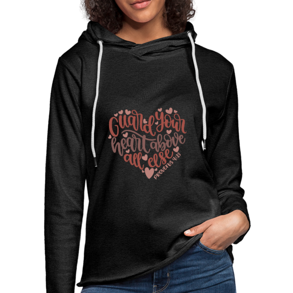 Proverbs 4:23 - Lightweight Terry Hoodie - charcoal gray