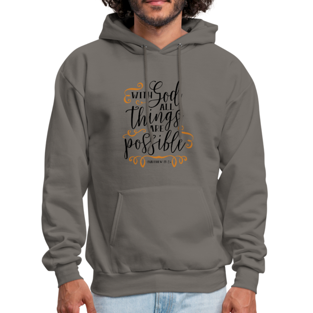 Matthew 19:26 - Men's Hoodie - asphalt gray