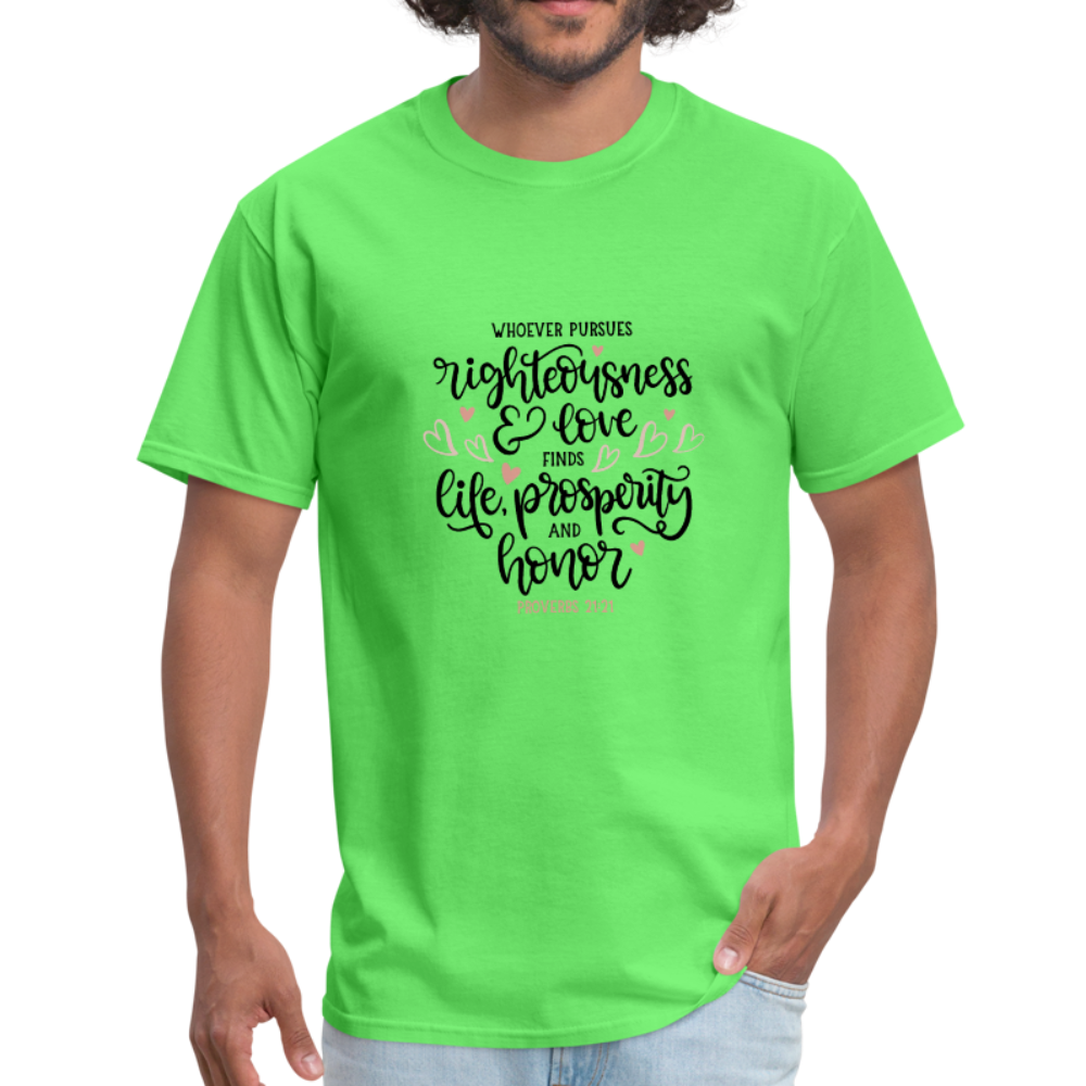Proverbs 21:21 - Men's T-Shirt - kiwi