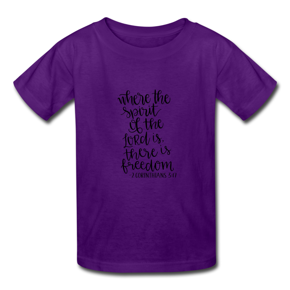 2 Corinthians 3:17 - Youth T-Shirt - purple