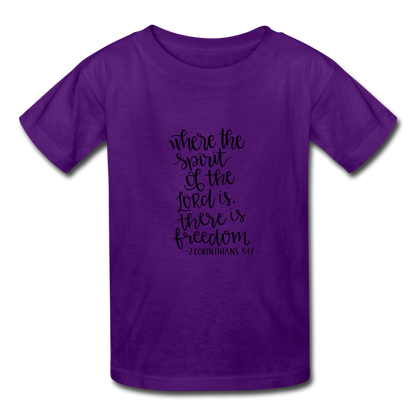 2 Corinthians 3:17 - Youth T-Shirt - purple