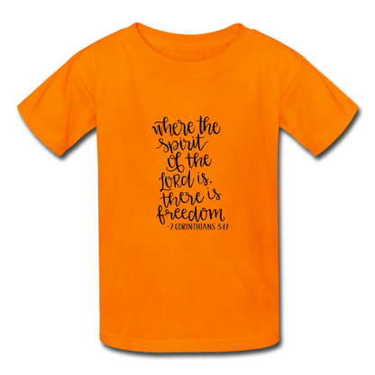 2 Corinthians 3:17 - Youth T-Shirt - orange