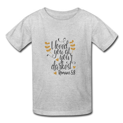 Romans 5:8 - Youth T-Shirt - heather gray