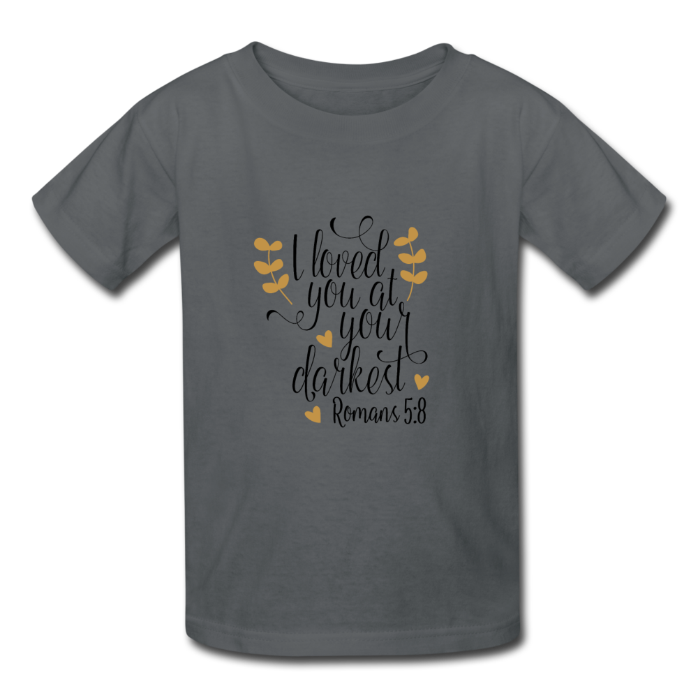 Romans 5:8 - Youth T-Shirt - charcoal