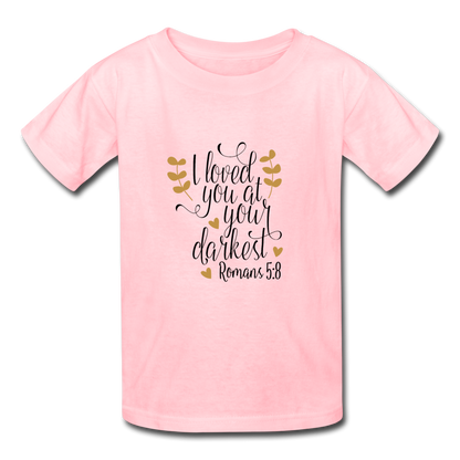 Romans 5:8 - Youth T-Shirt - pink