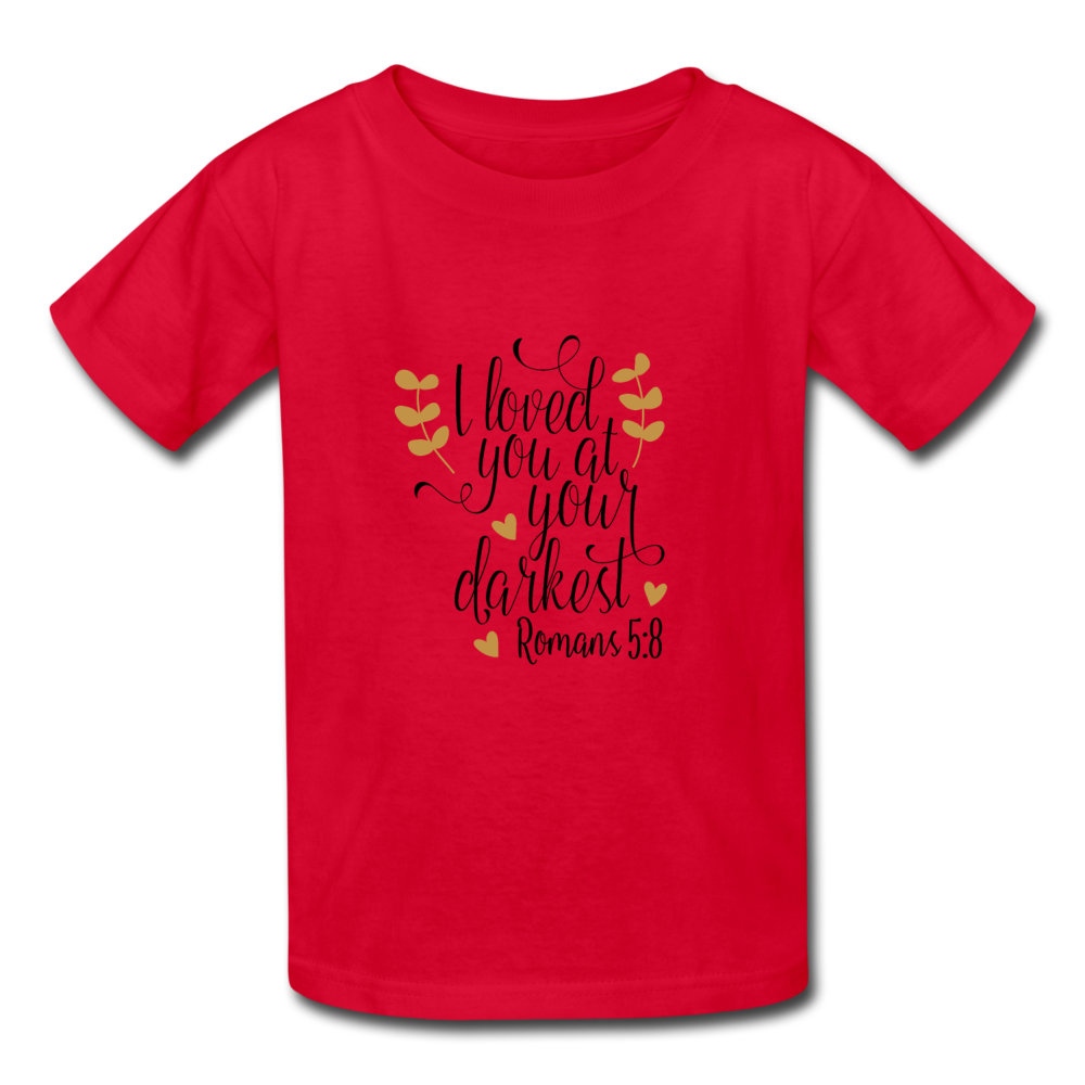 Romans 5:8 - Youth T-Shirt - red