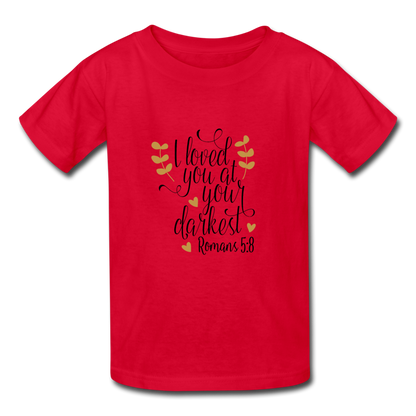 Romans 5:8 - Youth T-Shirt - red