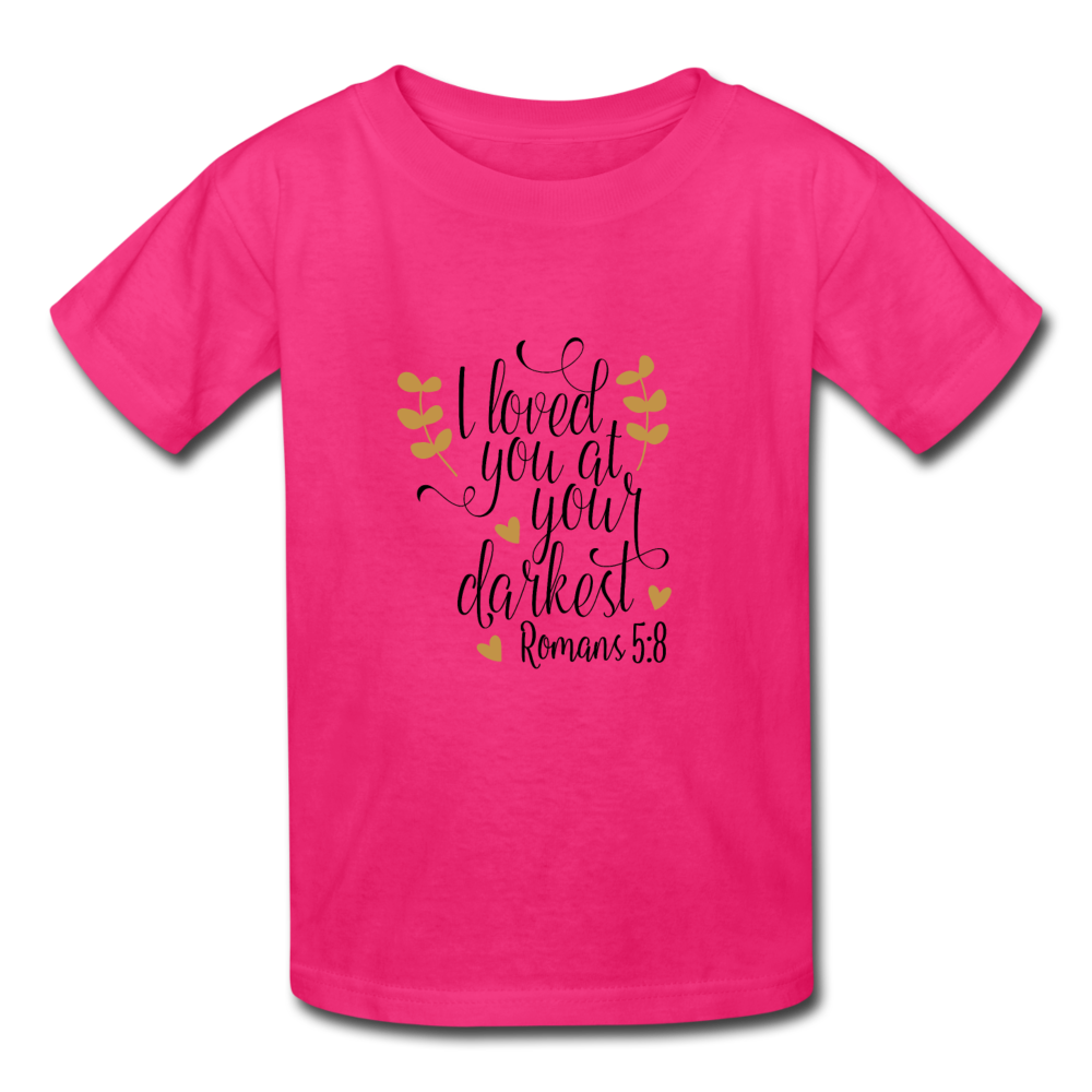 Romans 5:8 - Youth T-Shirt - fuchsia