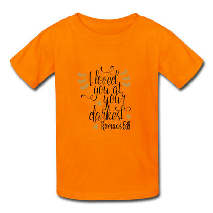 Romans 5:8 - Youth T-Shirt - orange