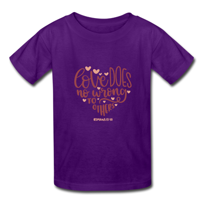 Romans 13:10 - Youth T-Shirt - purple