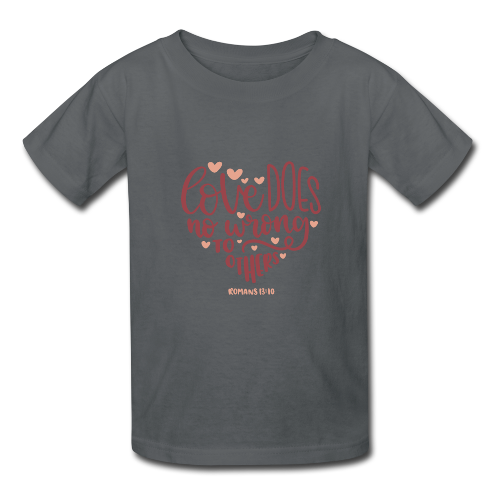 Romans 13:10 - Youth T-Shirt - charcoal