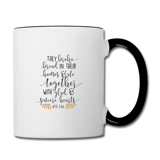 Acts 2:46 - Contrast Coffee Mug - white/black