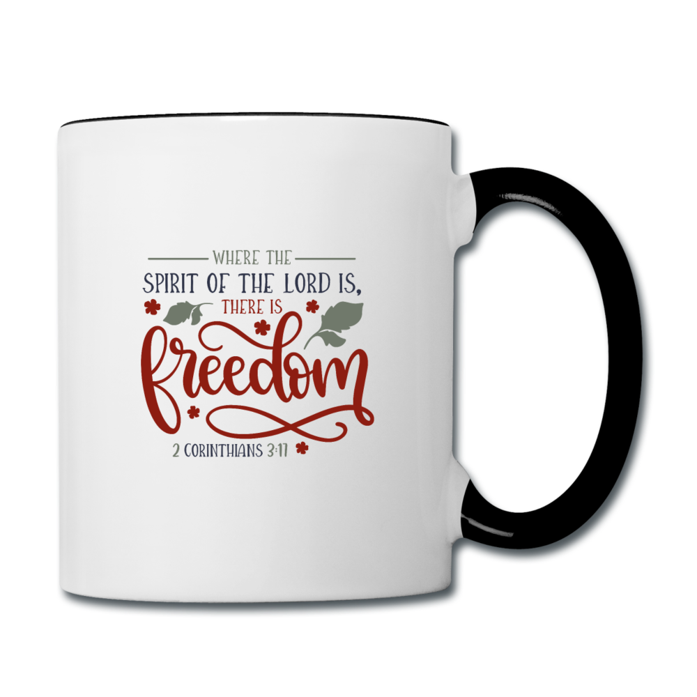 2 Corinthians 3:17 - Contrast Coffee Mug - white/black