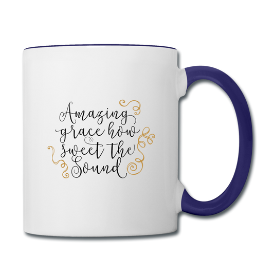 Amazing Grace - Contrast Coffee Mug - white/cobalt blue