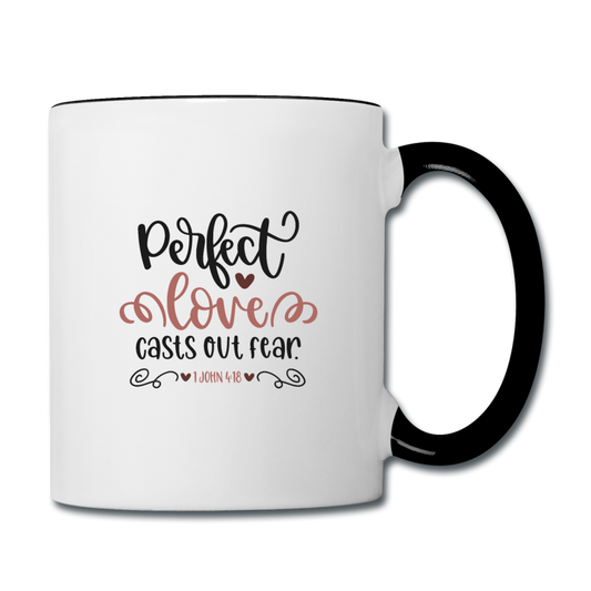 1 John 4:18 - Contrast Coffee Mug - white/black
