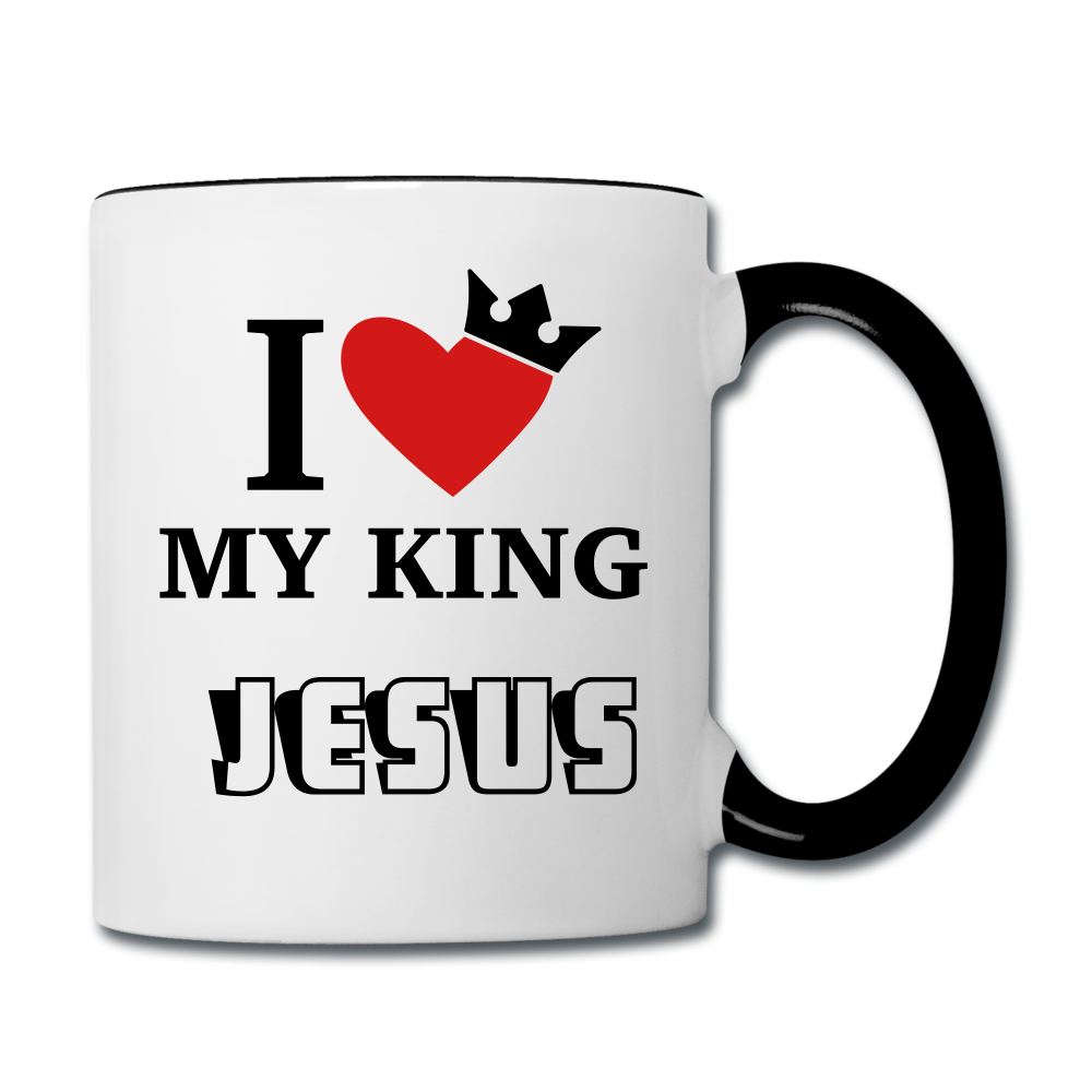 I Love My King Jesus - Contrast Coffee Mug - white/black