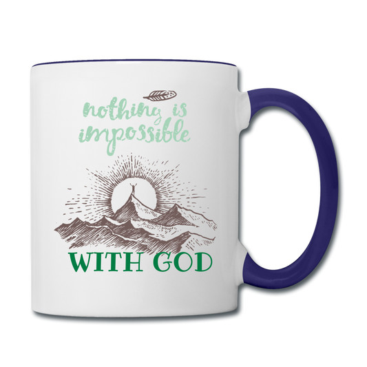 Nothing Is Impossible - Contrast Coffee Mug - white/cobalt blue