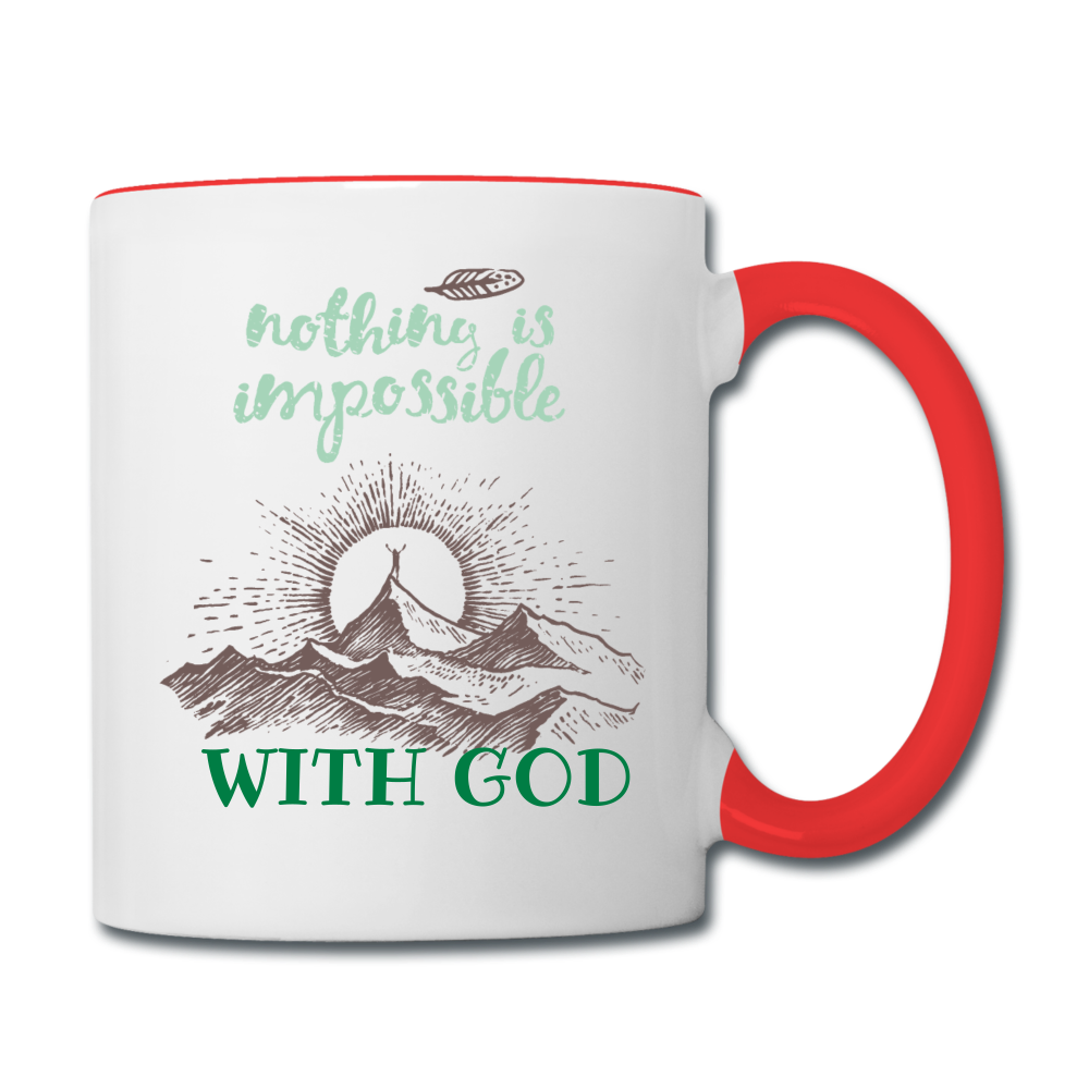 Nothing Is Impossible - Contrast Coffee Mug - white/red