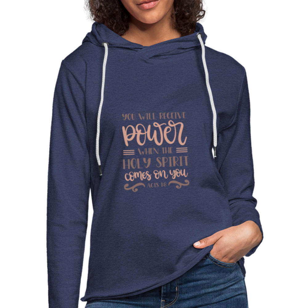 Acts 1:8 - Lightweight Terry Hoodie - heather navy