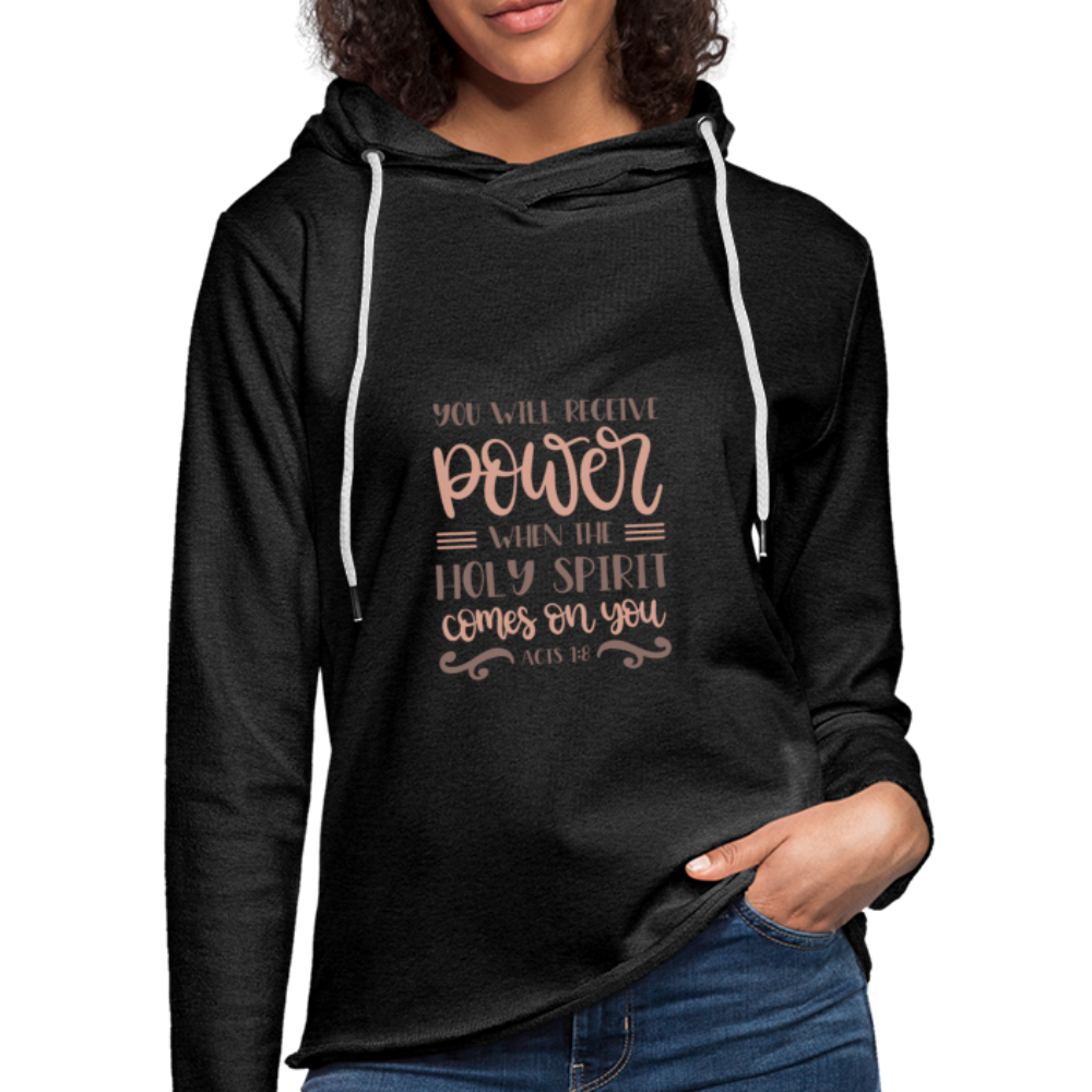 Acts 1:8 - Lightweight Terry Hoodie - charcoal gray