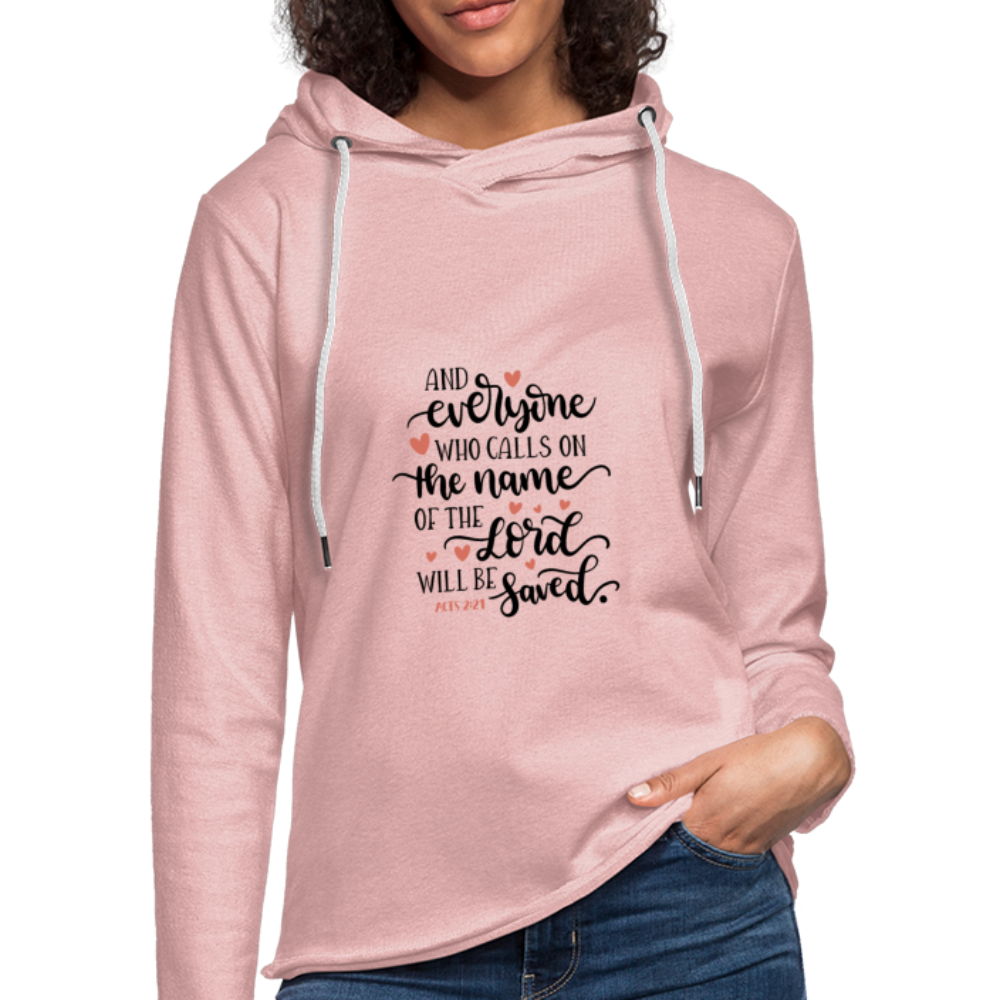 Acts 2:21 - Lightweight Terry Hoodie - cream heather pink