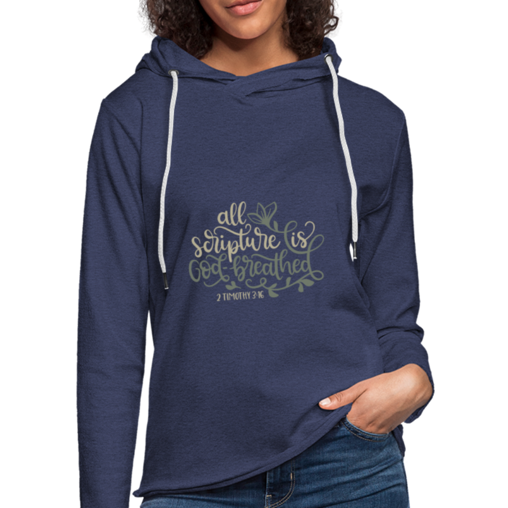2 Timothy 3:16 - Lightweight Terry Hoodie - heather navy