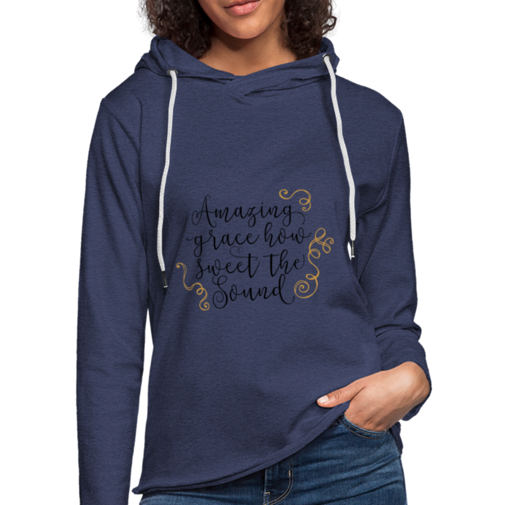 Amazing Grace - Lightweight Terry Hoodie - heather navy