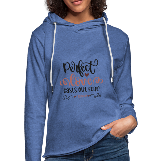 Perfect Love - Lightweight Terry Hoodie - heather Blue