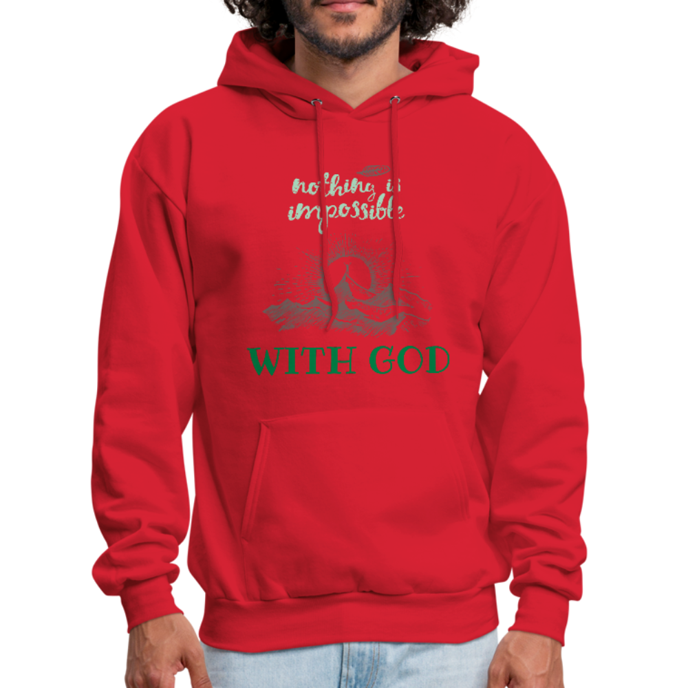 Nothing Is Impossible With God - Men's Hoodie - red