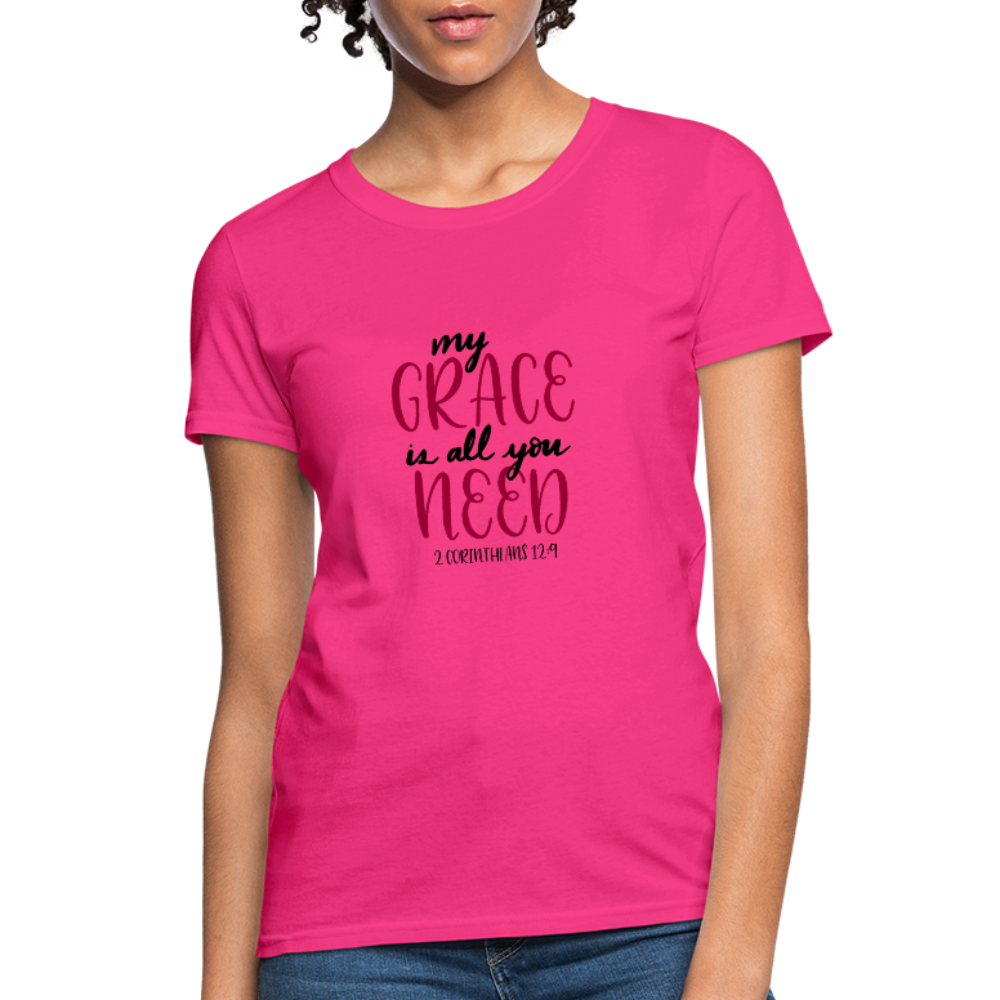 2 Corinthians 12:9 - Women's T-Shirt - fuchsia