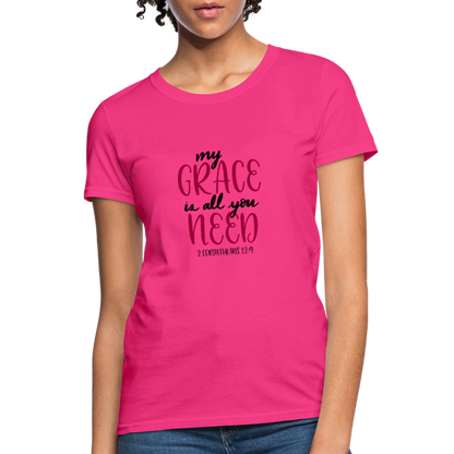 2 Corinthians 12:9 - Women's T-Shirt - fuchsia