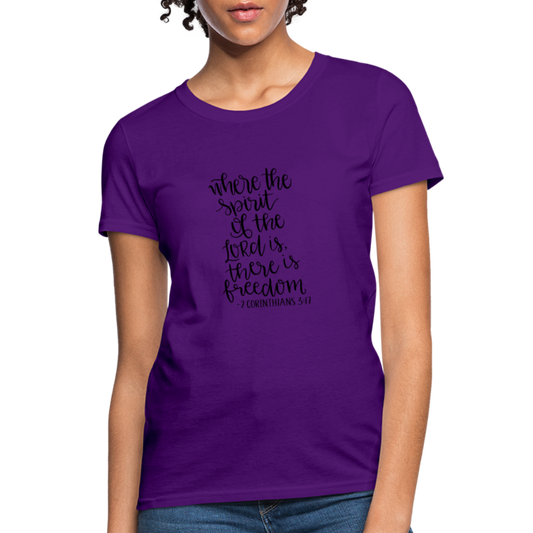 2 Corinthians 3:17 - Women's T-Shirt - purple