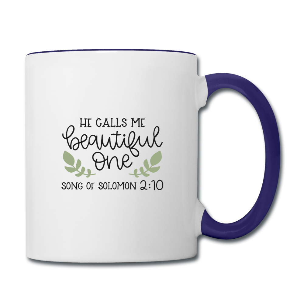 Song Of Solomon 2:10 - Contrast Coffee Mug - white/cobalt blue