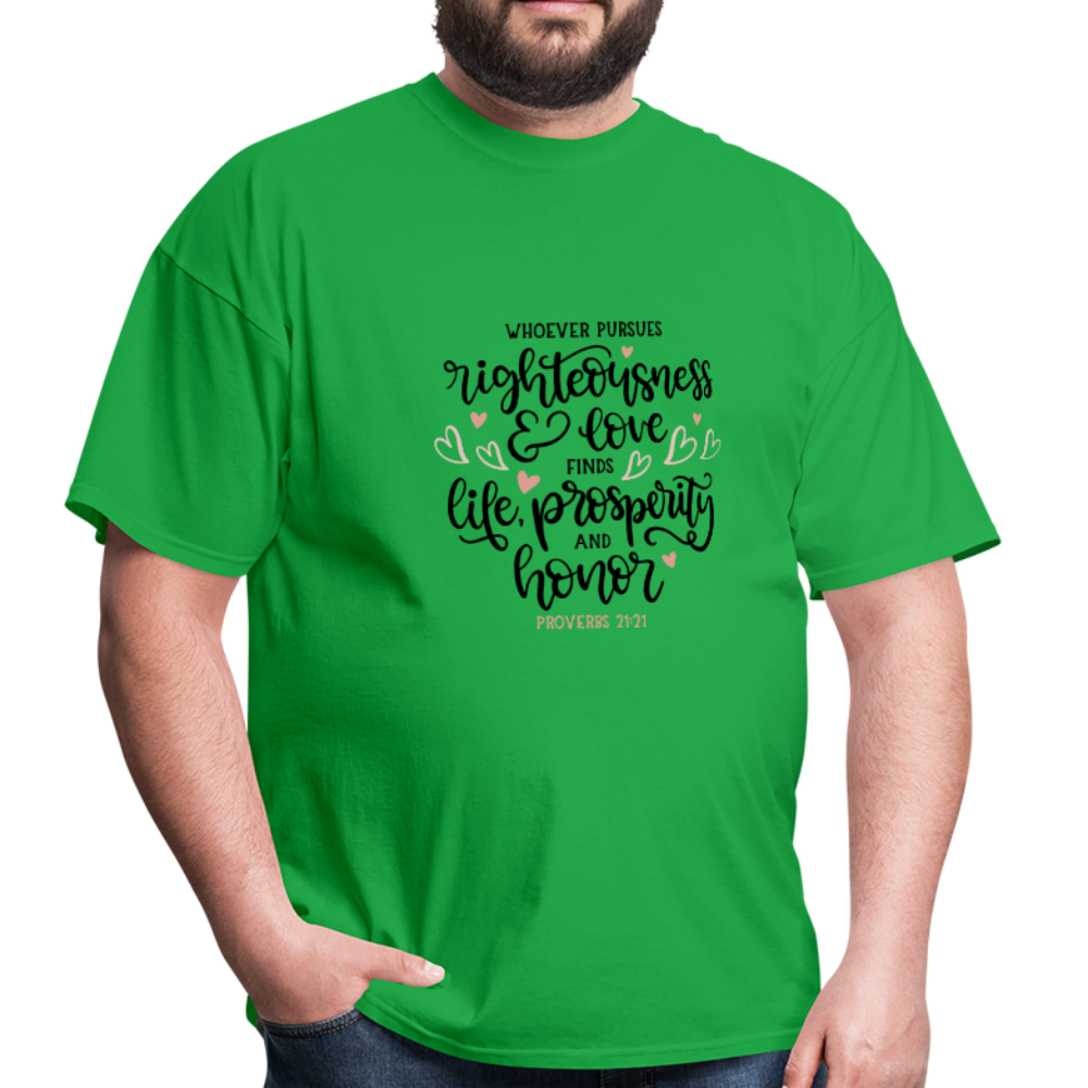 Proverbs 21:21 - Men's T-Shirt - bright green