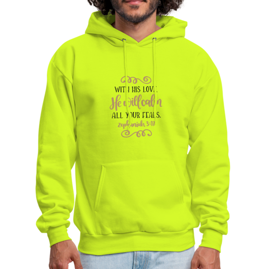 Zephaniah 3:17 - Men's Hoodie - safety green