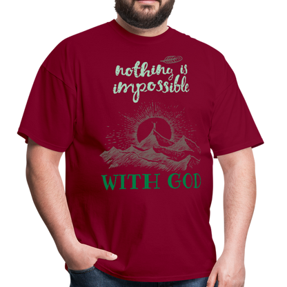 Nothing Is Impossible With God - Men's T-Shirt - burgundy