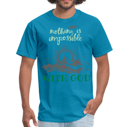 Nothing Is Impossible With God - Men's T-Shirt - turquoise