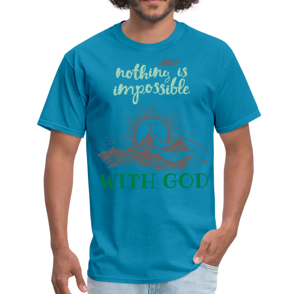 Nothing Is Impossible With God - Men's T-Shirt - turquoise