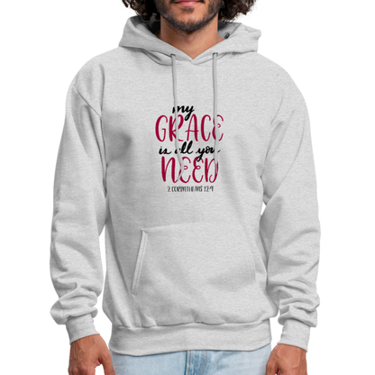 2 Corinthians 12:9 - Men's Hoodie - ash 