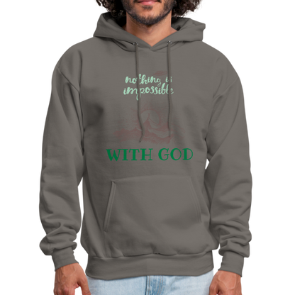 Nothing Is Impossible With God - Men's Hoodie - asphalt gray