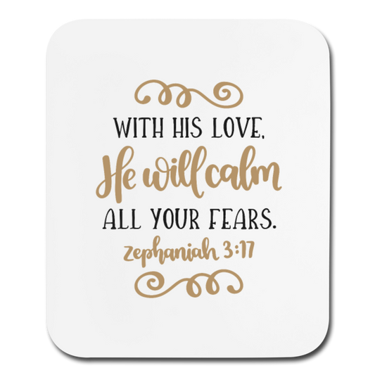 Zephaniah 3:17 - Mousepad - Vertical - white